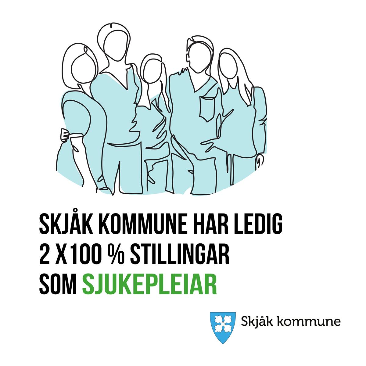 Sjukepleiar, 2x100 % Stillingar - Skjåk Kommune